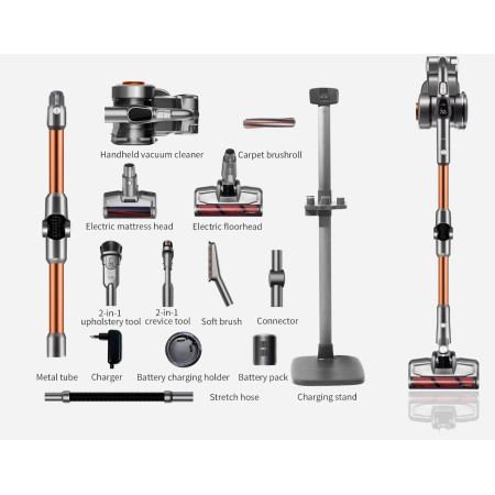 Jimmy Vacuum Cleaner H9 Pro Cordless operating, Handstick and Handheld, 28.8 V, Operating time (max) 80 min, Silver/Cooper, Warr