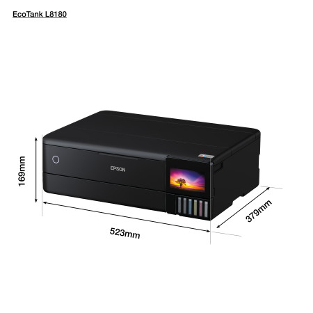 Epson Multifunctional Printer EcoTank L8180 Colour, Inkjet, A3+, Wi-Fi, Black