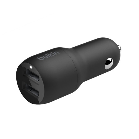 Belkin Dual USB-A Car Charger 24W + USB-A to Lightning Cable BOOST CHARGE Black