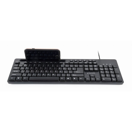 Gembird Multimedia keyboard with phone stand KB-UM-108 USB Keyboard, Wired, US, Black