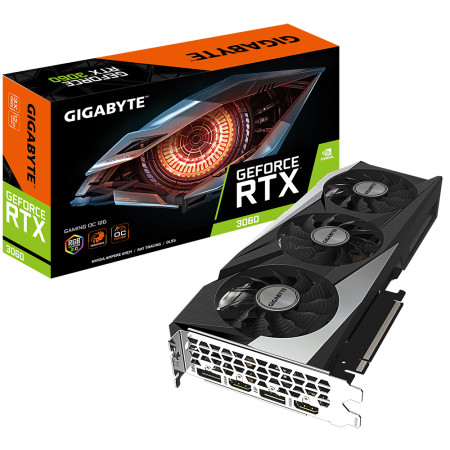 Gigabyte GV-N3060GAMING OC-12GD, LHR version NVIDIA, 12 GB, GeForce RTX 3060, GDDR6, PCI-E 4.0 x 16, Processor frequency 1837 MH