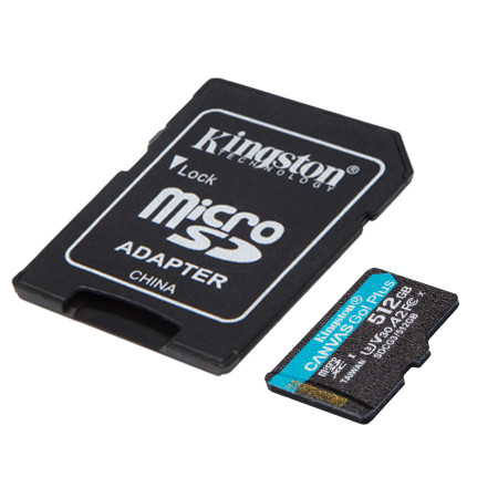 Kingston microSD Memory Card Canvas Go! Plus 512 GB, microSDHC/SDXC, Flash memory class 10