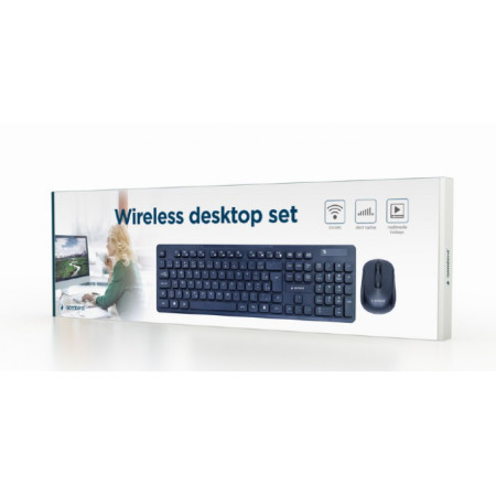 Gembird KBS-WCH-03 Keyboard and Mouse Set, Wireless, Mouse included, US, Wireless connection, Black, US, 380 g