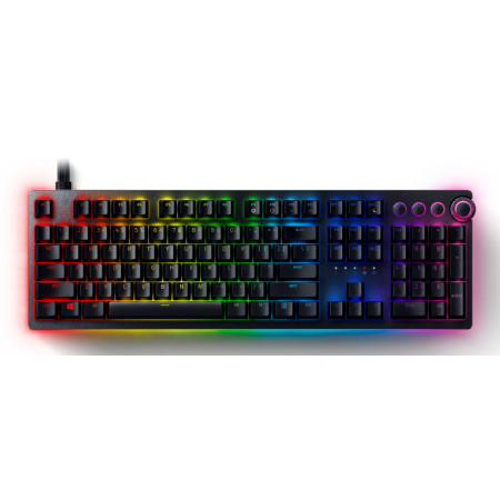 Razer Huntsman V2 Optical Gaming Keyboard Gaming keyboard, RGB LED light, US, Wired, Black, Clicky Purple Switch, Numeric keypad