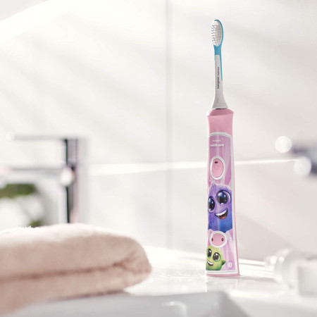 Philips Electric toothbrush HX6352/42 Rechargeable, For kids, Number of teeth brushing modes 2, Sonic technology, Pink