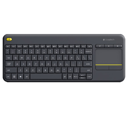 Logitech K400 Plus Keyboard with Trackpad, Wireless, NL, 380 g, USB port, Black