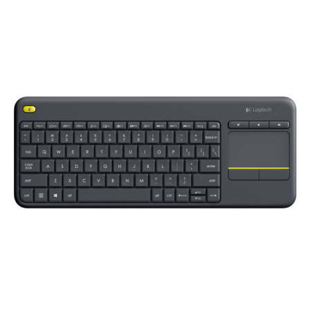 Logitech K400 Plus Keyboard with Trackpad, Wireless, NL, 380 g, USB port, Black