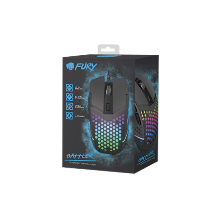 Fury Battler, 6400 DPI, RGB LED light, Wired Optical Gaming Mouse