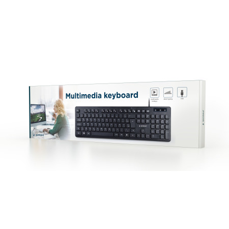 Gembird Multimedia Keyboard KB-MCH-04 Wired, US, Black