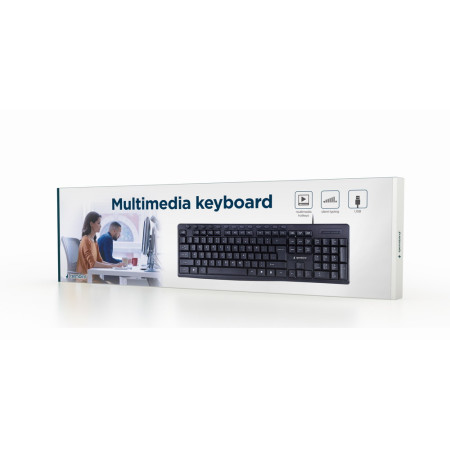 Gembird Multimedia Keyboard KB-UM-107 Wired, US, Black