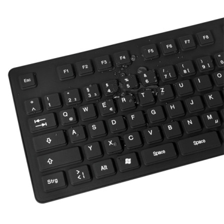 Logilink Flexible waterproof Keyboard USB + PS/2 ID0019A Flexible keyboard, DE, Black