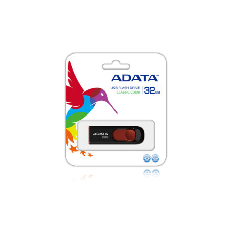 ADATA C008 32 GB, USB 2.0, Black/Red