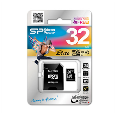 Silicon Power Elite 8GB microSDHC UHS-I 8 GB, Micro SDHC, Flash memory class Class 10, SD