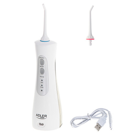 Adler Travel Oral Irrigator AD 2176 Oral irrigator, 150 ml, Number of heads 2, White, Number of teeth brushing modes 3