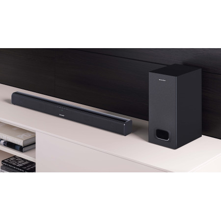 Sharp HT-SBW110 2.1 Slim Soundbar 180 W, 80 cm with External Subwoofer, HDMI, Optical, Bluetooth