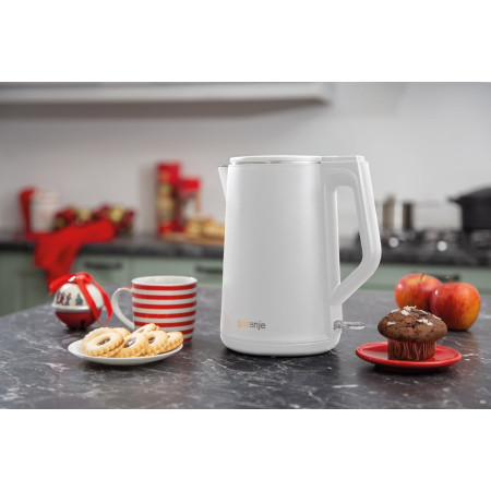 Gorenje Kettle K15DWW Electric, 2200 W, 1.5 L, Plastic + metal, 360 rotational base, White