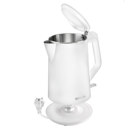 Gorenje Kettle K15DWW Electric, 2200 W, 1.5 L, Plastic + metal, 360 rotational base, White