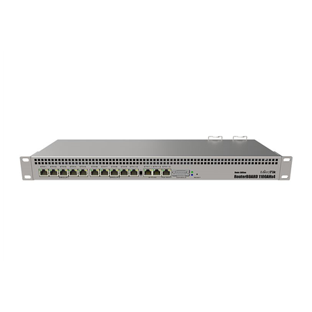 Mikrotik Wired Ethernet Router RB1100AHx4 Dude Edition, 1U Rackmount, Quad core 1.4GHz CPU, 1 GB RAM, 128 MB, 60GB M.2 SSD inclu