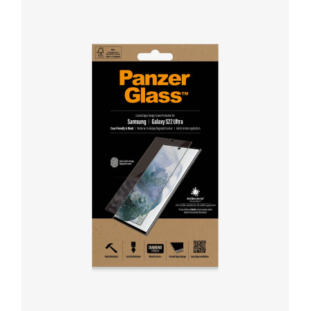 PanzerGlass Samsung, Galaxy S22 Ultra, Tempered glass, Black, Screen Protector