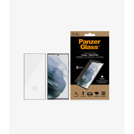 PanzerGlass Samsung, Galaxy S22 Ultra, Tempered glass, Black, Screen Protector