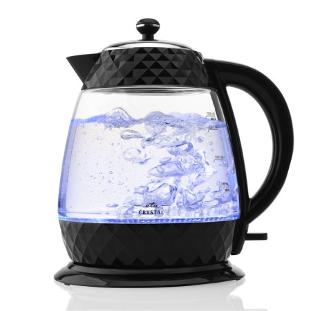 ETA Crystal Kettle ETA315490000 Electric, 2200 W, 1.7 L, Glass, 360 rotational base, Glass/Black