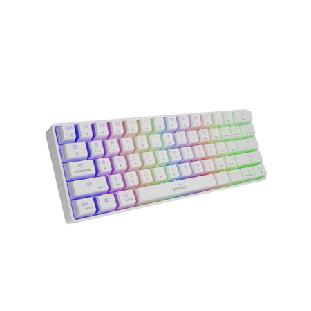 Genesis THOR 660 RGB Gaming keyboard, RGB LED light, US, White, Wireless/Wired, Wireless connection, Gateron Red Switch