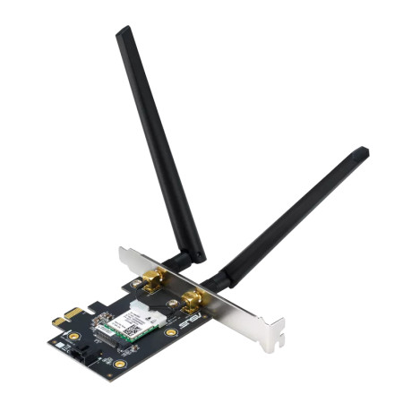 Asus AX1800 Dual-Band Bluetooth 5.2 PCIe Wi-Fi Adapter PCE-AX1800 802.11ax, 574+1201 Mbit/s, MU-MiMO Yes, No mobile broadband, A