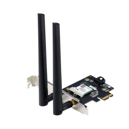 Asus AX1800 Dual-Band Bluetooth 5.2 PCIe Wi-Fi Adapter PCE-AX1800 802.11ax, 574+1201 Mbit/s, MU-MiMO Yes, No mobile broadband, A