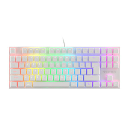 Genesis THOR 303 TKL Gaming keyboard, RGB LED light, US, White, Wired, Brown Switch