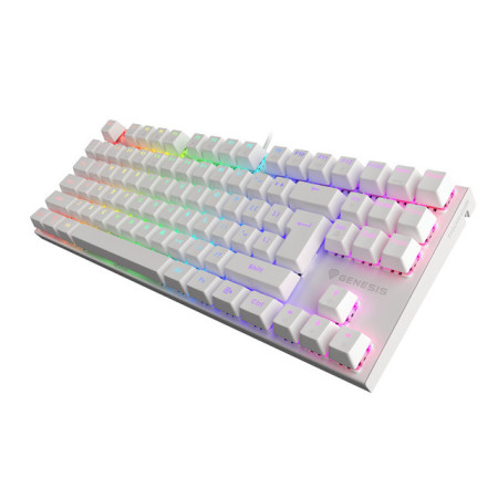 Genesis THOR 303 TKL Gaming keyboard, RGB LED light, US, White, Wired, Brown Switch