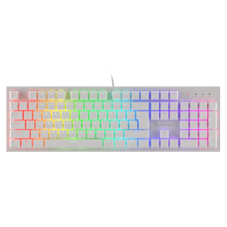 Genesis THOR 303 Gaming keyboard, RGB LED light, US, White, Wired, Brown Switch