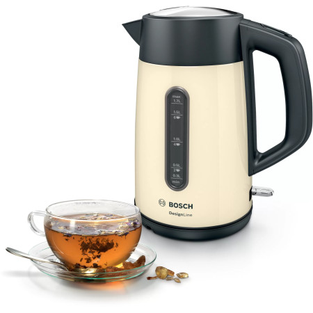 Bosch Kettle TWK4P437 Electric, 2400 W, 1.7 L, Stainless steel, Beige