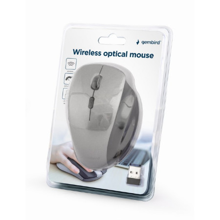 Gembird Wireless Optical mouse MUSW-6B-02-BG USB, Black-Spacegrey