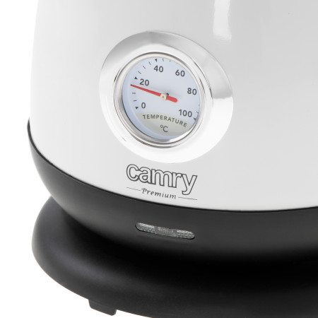 Camry Kettle with a thermometer CR 1344 Electric, 2200 W, 1.7 L, Stainless steel, 360 rotational base, White