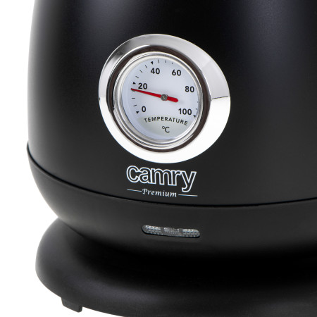 Camry Kettle with a thermometer CR 1344 Electric, 2200 W, 1.7 L, Stainless steel, 360 rotational base, Black