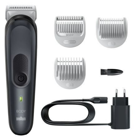 Braun Body Groomer BG3340 Cordless and corded, Operating time (max) 80 min, NiMH, Black/Grey