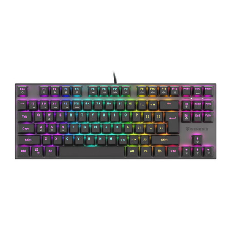 Genesis THOR 303 TKL, Mechanical Gaming Keyboard, RGB LED light, US, Black, Wired, USB Type-A