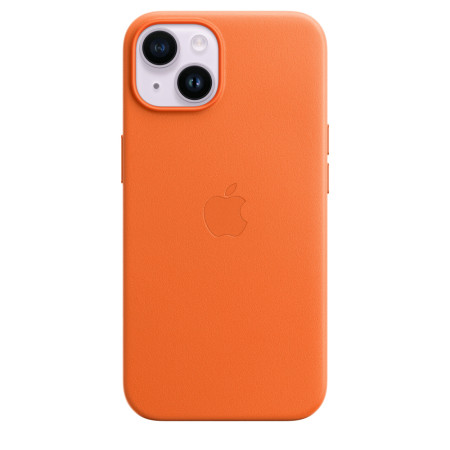 Apple iPhone 14 Leather Case with MagSafe Orange