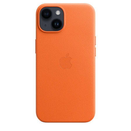 Apple iPhone 14 Leather Case with MagSafe Orange