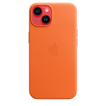 Apple iPhone 14 Leather Case with MagSafe Orange