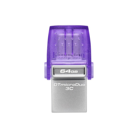 Kingston DataTraveler DT Micro Duo 3C 64 GB, USB Type-C and Type-A, Purple