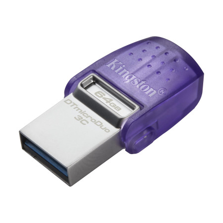 Kingston DataTraveler DT Micro Duo 3C 64 GB, USB Type-C and Type-A, Purple