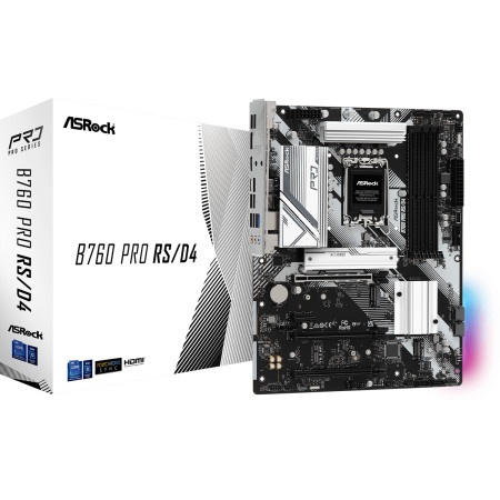 ASRock B760 PRO RS/D4 Processor family Intel, Processor socket LGA1700, DDR4 DIMM, Memory slots 4, Supported hard disk drive int