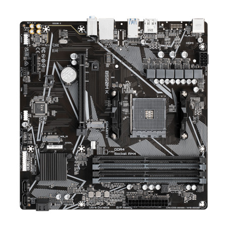 Gigabyte B550M K 1.0 M/B Processor family AMD, Processor socket AM4, DDR4 DIMM, Memory slots 4, Supported hard disk drive interf