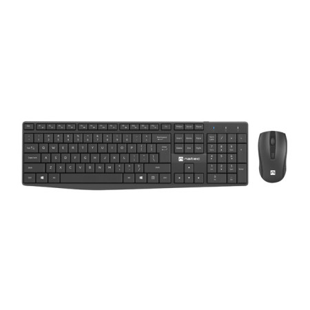 Natec Keyboard and Mouse Squid 2in1 Bundle Keyboard and Mouse Set, Wireless, US, Black