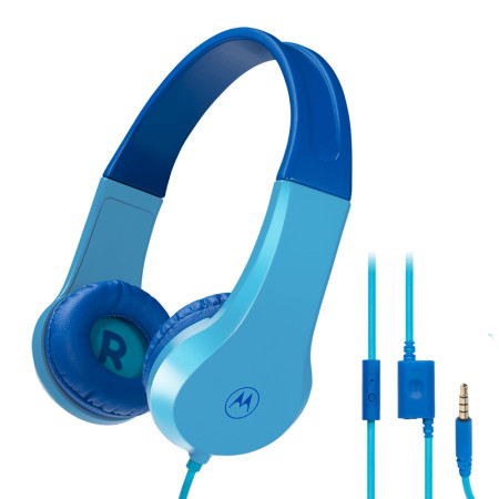 Motorola Kids Wired Headphones Moto JR200 Built-in microphone, Over-Ear, 3.5 mm plug, Blue