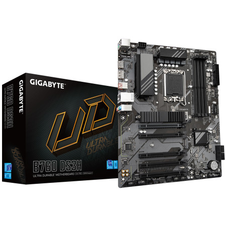 Gigabyte B760 DS3H 1.0 M/B Processor family Intel, Processor socket LGA1700, DDR5 DIMM, Memory slots 4, Supported hard disk driv