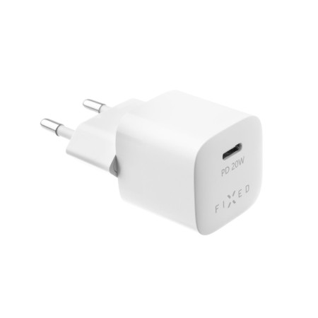 Fixed Mini USB-C Travel Charger Fast charging, White, 20 W