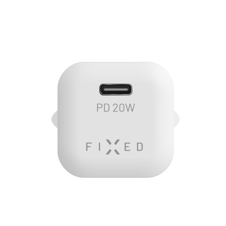 Fixed Mini USB-C Travel Charger Fast charging, White, 20 W