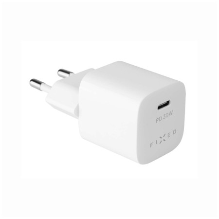 Fixed Mini USB-C Travel Charger Fast charging, White, 30 W